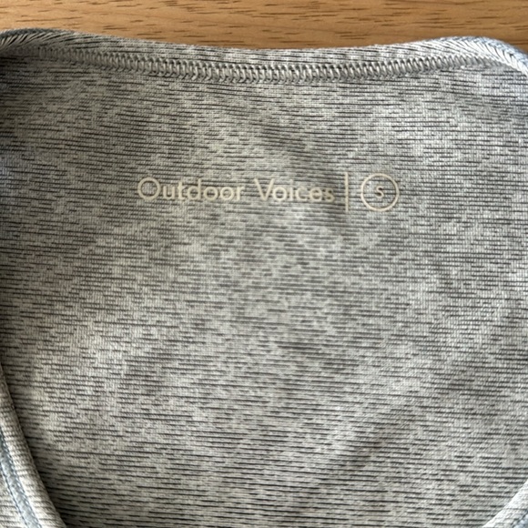 Outdoor Voices Tri Tone Light Blue Gray Pink Slashback Sports Bra SMALL - Picture 2 of 6